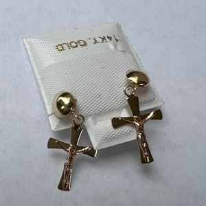 💯%Genuine 14KT GOLD faith earnings like the pictures conning with a gift box
